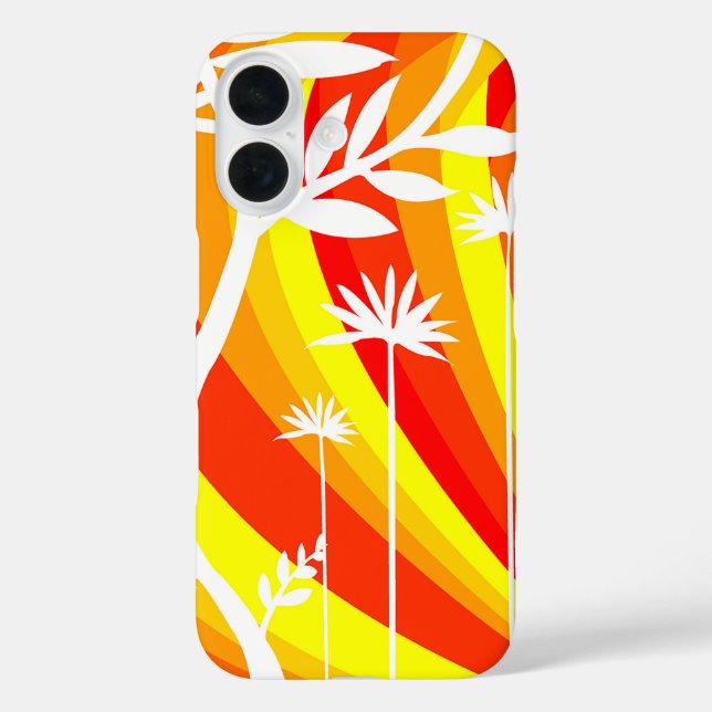 Orangefarbene und weiße botanische Illustration Case-Mate iPhone Hülle (Rückseite)