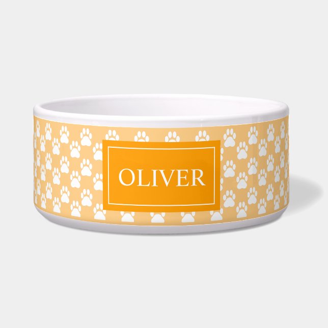 Orangefarbene und weiße Hundepaws mit dem Namen de Napf (Vorderseite)