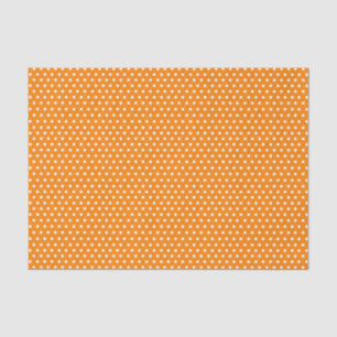 Orangefarbene und weiße Polka-Punkte Seidenpapier