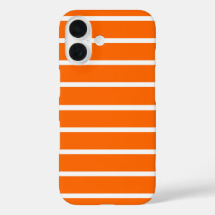 Orangefarbene und weiße Streifen iPhone 16 Hülle