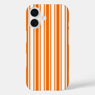 Orangefarbene und weiße Streifen iPhone 16 Hülle