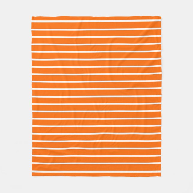 Orangefarbene und weiße Streifen Fleecedecke (Vorderseite)