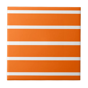 Orangefarbene und weiße Streifen Fliese