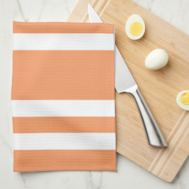 Orangefarbene und weiße Streifen Geschirrtuch