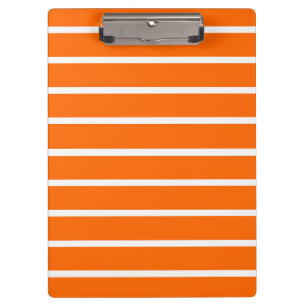 Orangefarbene und weiße Streifen Klemmbrett