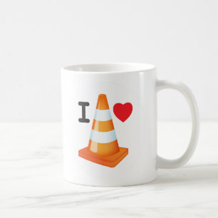 Orangefarbene und weiße Streifen Liebe Kone Herzst Tasse