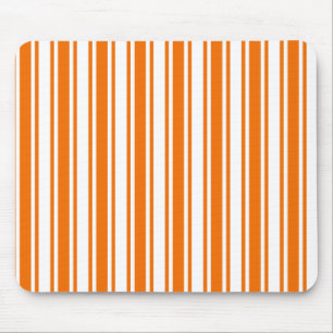 Orangefarbene und weiße Streifen Mousepad