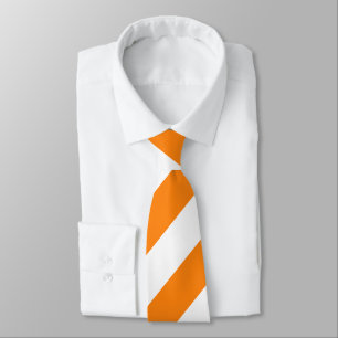 Orangefarbene und weiße Streifen Necktie Krawatte