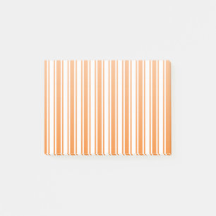 Orangefarbene und weiße Streifen Post-it Klebezettel