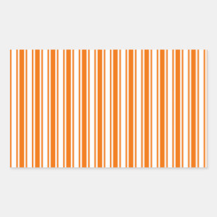 Orangefarbene und weiße Streifen Rechteckiger Aufkleber