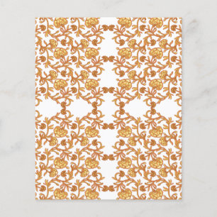 orangefarbene und weiße Tapeten mit Blumenmotiv Flyer