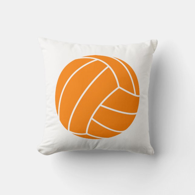 Orangefarbene und weiße Volleyball Kissen (Vorderseite)