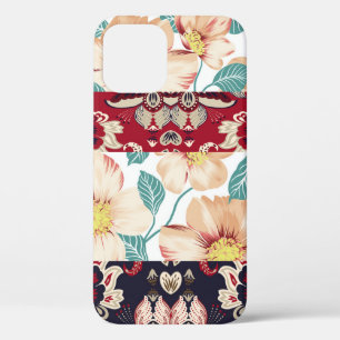 Orangefarbene Vintage Blume mit nahtlosem Pisleybo Case-Mate iPhone Hülle