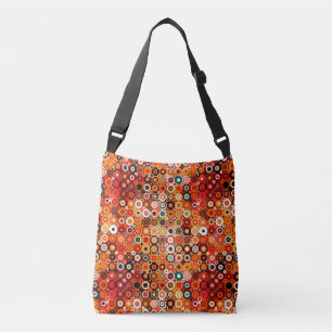 Orangefarbene Vintage Kreise-Modetasche Tragetaschen Mit Langen Trägern