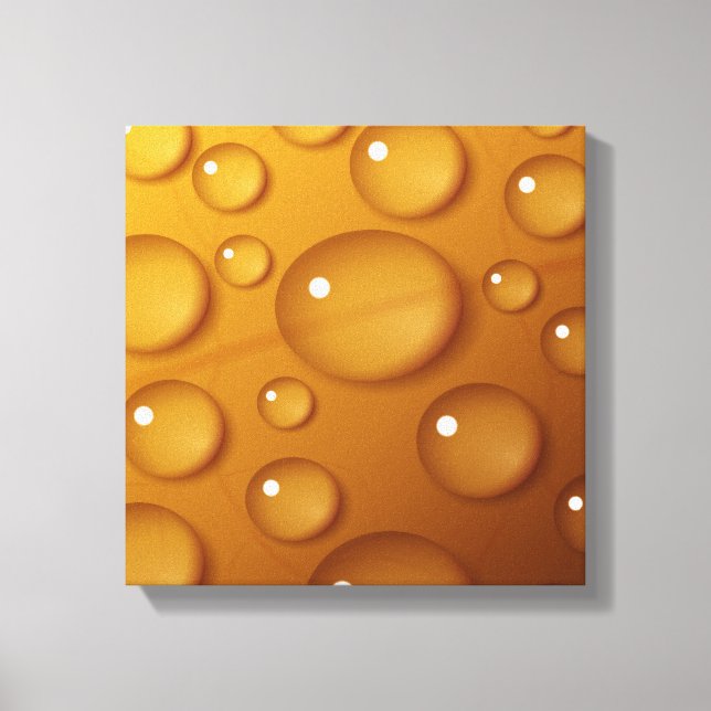 Orangefarbene Wassertropfengewebe Leinwanddruck (Vorderseite)