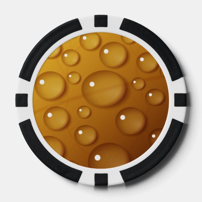 Orangefarbene Wassertropfengewebe Pokerchips (Vorderseite)