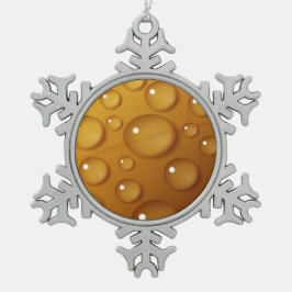 Orangefarbene Wassertropfengewebe Schneeflocken Zinn-Ornament
