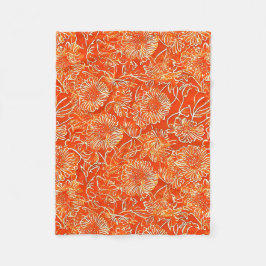 Orangefarbene weiche Blume Fleecedecke