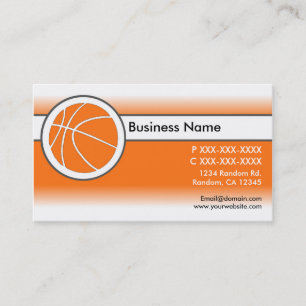 Orangefarbene weiße Basketballkarten Visitenkarte