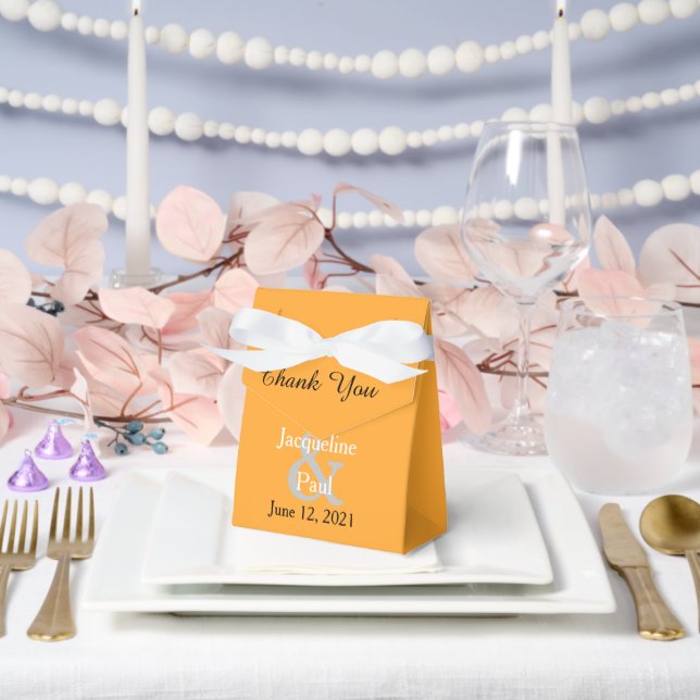 Orangefarbene weiße Gastgeschenk Hochzeit Geschenkschachtel (Hochzeit)