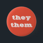 Orangefarbene weiße Pronoun-Taste Button<br><div class="desc">Orangefarbene weiße Pronoun-Taste.</div>