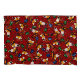 Orangefarbene weiße Schmetterlinge, Smaragd, Sapph Kissenbezug