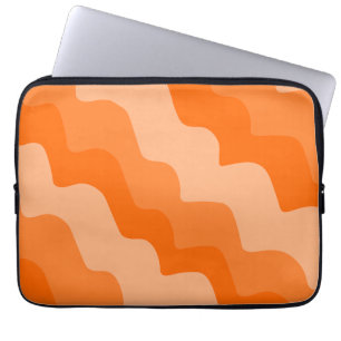 Orangefarbene Wellen Laptopschutzhülle