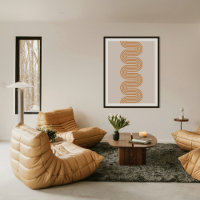 Orangefarbene wellenförmige Linien Moderne Minimal