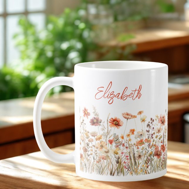 Orangefarbene Wildblume Kaffeetasse (Von Creator hochgeladen)