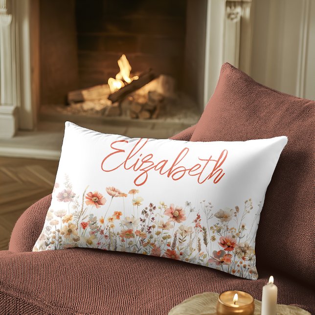 Orangefarbene Wildblume Lendenkissen (Von Creator hochgeladen)