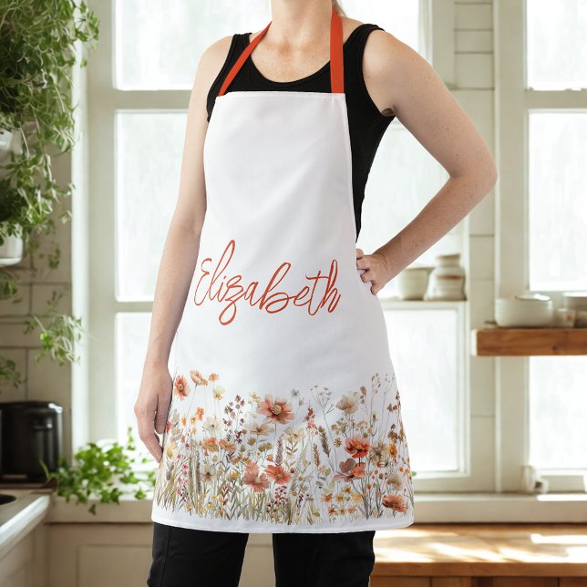 Orangefarbene Wildblume Schürze (Von Creator hochgeladen)