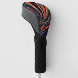 Orangefarbene zeichn von Quadraten, die auf der ge Golf Headcover
