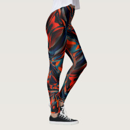 Orangefarbene zeichn von Quadraten, die auf der ge Leggings