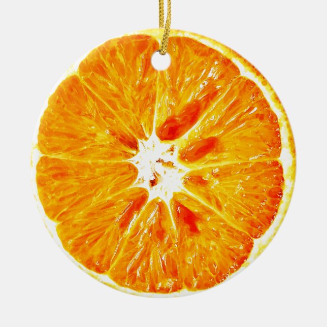 Orangefarbene Zierobjekte Keramikornament (Vorne)