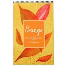 Orangefarbener Aquarellkalender Sacha Grossel