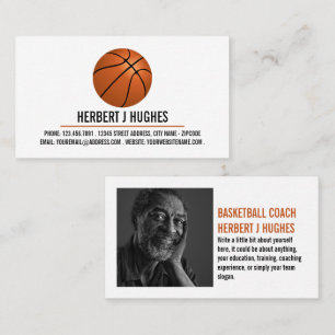 Orangefarbener Basketball, Basketballspieler, Trai Visitenkarte