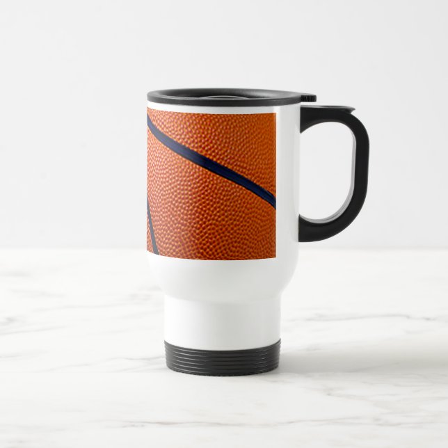 Orangefarbener Basketball Reisebecher (Rechts)