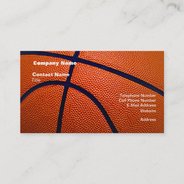 Orangefarbener Basketball Visitenkarte (Vorderseite)