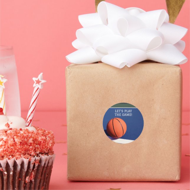 Orangefarbener Basketballsportklassiker Rundaufkle Runder Aufkleber (Party)