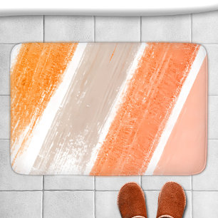 Orangefarbener, Beiger, Rosa gestreifter Farbton  Badematte