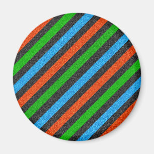 Orangefarbener, blauer, grüner, schwarzer Glitzer  Magnet