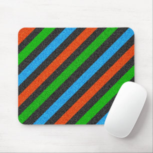 Orangefarbener, blauer, grüner, schwarzer Glitzer  Mousepad