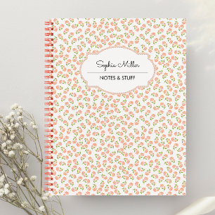 Orangefarbener Coquette Personalisierte Spirale Notizbuch