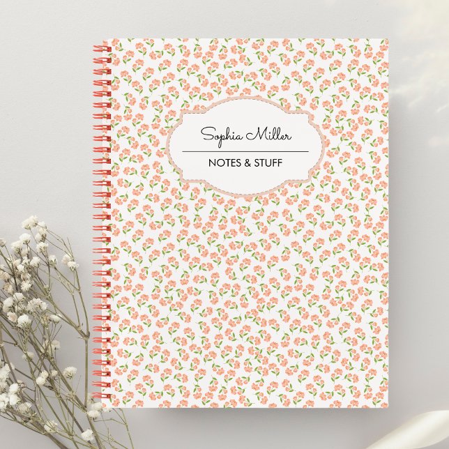 Orangefarbener Coquette Personalisierte Spirale Notizbuch (Von Creator hochgeladen)