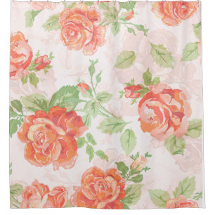 Orangefarbener Duschvorhang Rose