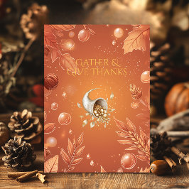 Orangefarbener Erntedank mit Cornucopia Harvest Einladung