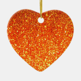 Orangefarbener funkelnd Glitzer Keramik Ornament