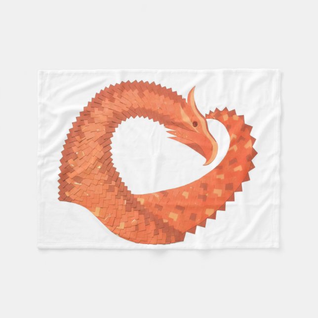 Orangefarbener Herzdrache Fleecedecke (Vorderseite (Horizontal))