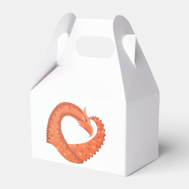 Orangefarbener Herzdrache Geschenkschachtel (Vorderseite)