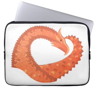 Orangefarbener Herzdrache Laptopschutzhülle